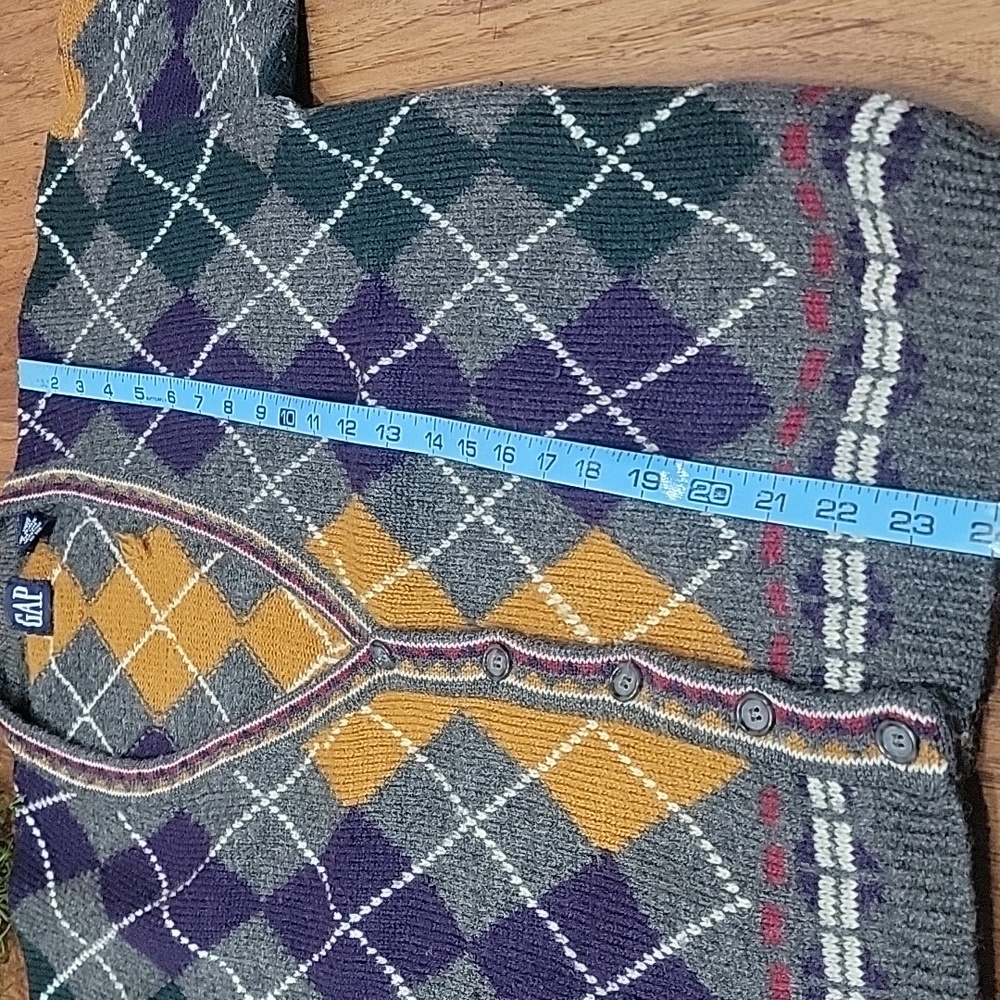 Vintage Wool Argyle Cardigan - Picture 10 of 11